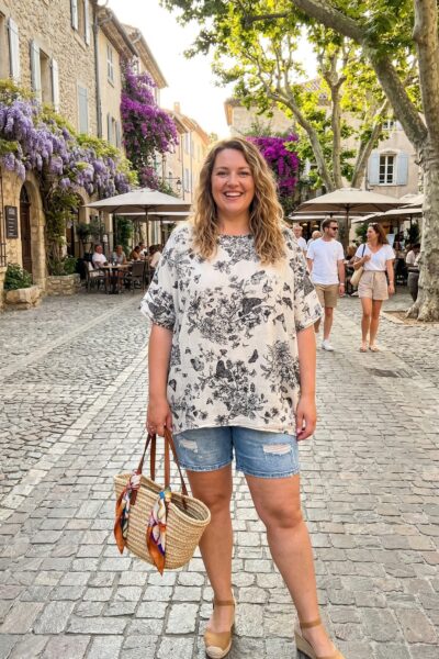 Bavlnená tunika s vreckami čierno-biela