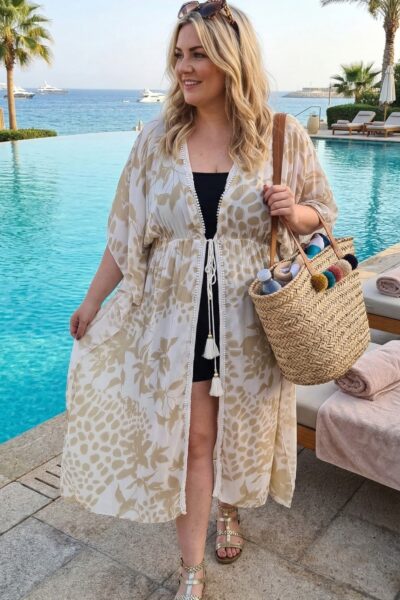 Letné kimono s prešívaním na boku rôzne farby