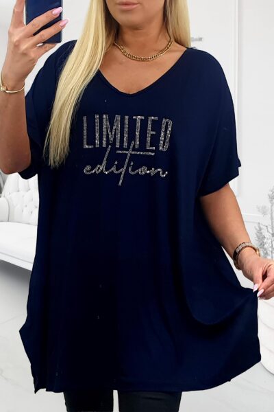 Tunika s kamienkovým nápisom tmavomodrá