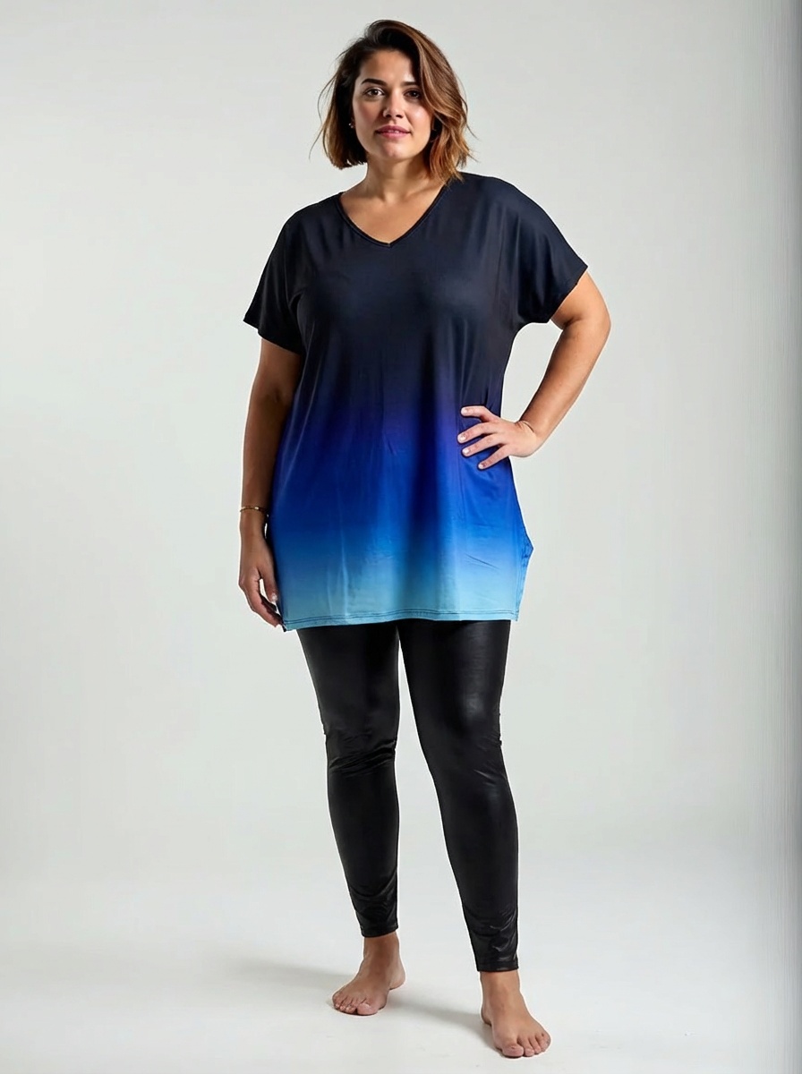 Tunika s farebným prechodom v plus size veľkosti